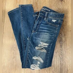 American Eagle Outfitters Women's High Rise Distressed Skinny Jeans